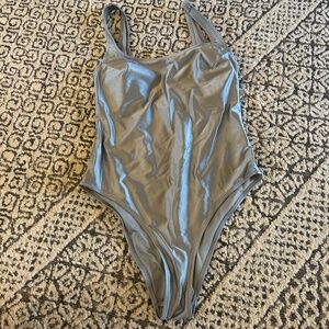 Silver H&M one piece swim SZ small